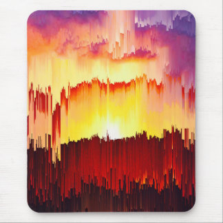 Alfombrilla De Ratón Arte abstracto de puesta de sol con error