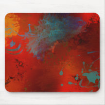 Arte abstracto digital grunge rojo, acuático y dor