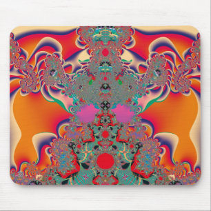 Alfombrilla De Ratón Arte abstracto fractal de meditación rojo