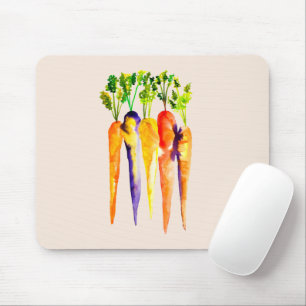 Alfombrilla De Ratón Arte acuarela de zanahorias simples
