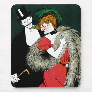 Alfombrilla De Ratón Arte Antiguo Modernista, Moda Italiana Amor Romanc