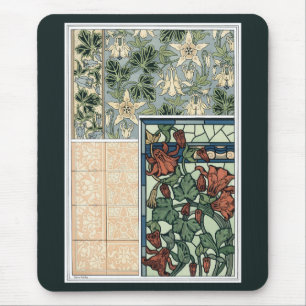 Alfombrilla De Ratón Arte Antiguo Moderno, Flores de Columbina Aquilegi