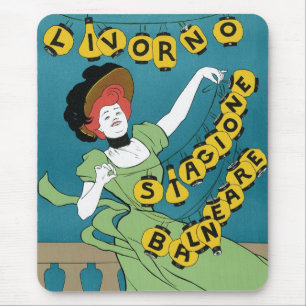 Alfombrilla De Ratón Arte Antiguo Moderno, Livorno Señorita Bailando