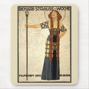 Alfombrilla De Ratón Arte antiguo Nouveau Semana de Richard Strauss, Mú