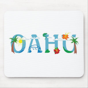 Alfombrilla De Ratón Arte artístico Oahu Hawaii palabra
