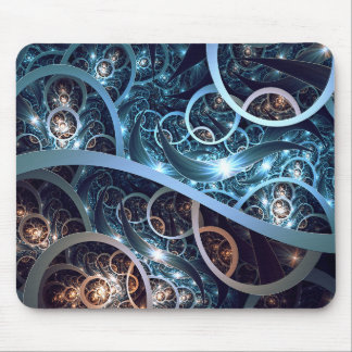 Alfombrilla De Ratón Arte azul asombroso del fractal