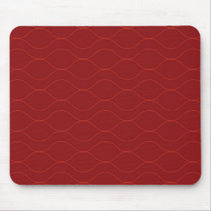 Alfombrilla De Ratón Arte de abstracción de onda fría, rojo, simple, el