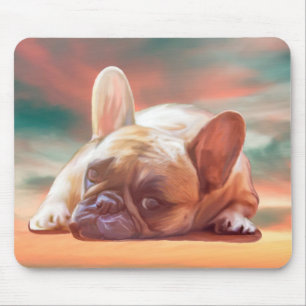 Alfombrilla De Ratón Arte de acuarela de adorable bulldog francés