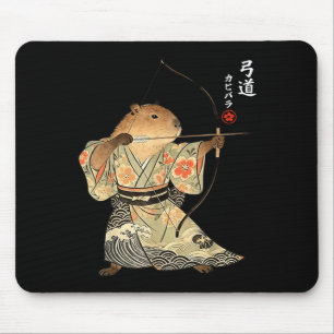 Alfombrilla De Ratón Arte de animal japonés Samurái Kyudo Arquería Capi