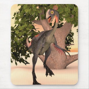 Alfombrilla De Ratón Arte de aventura de dinosaurio Gigantoraptor para 