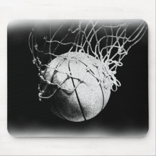 Alfombrilla De Ratón Arte de baloncesto en blanco y negro
