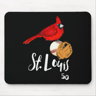 Alfombrilla De Ratón Arte de béisbol número 50 del Cardenal Rojo de Sai