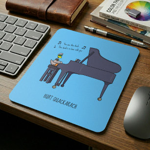 Alfombrilla De Ratón Arte de Burt Quackarach Pato Tocando Piano Diverti
