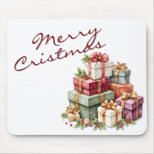 Alfombrilla De Ratón Arte de cajas de regalo navideñas festivas