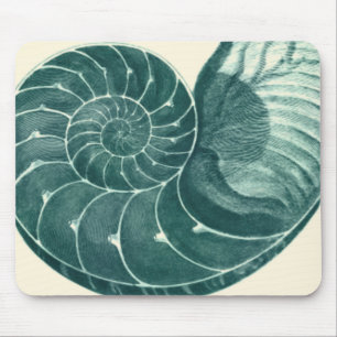 Alfombrilla De Ratón Arte de conchas rojas y verdes