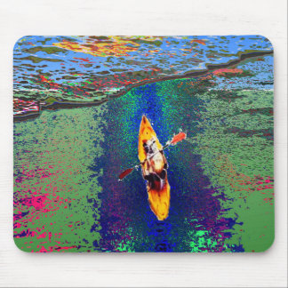 Alfombrilla De Ratón Arte de deportes náuticos en Kayak