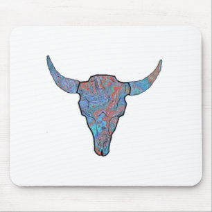 Alfombrilla De Ratón Arte De Esquina De Bison Blue Swirl