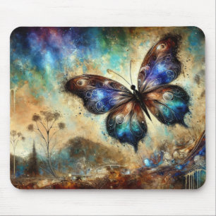 Alfombrilla De Ratón Arte de fantasía de mariposa cósmica