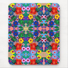 Alfombrilla De Ratón Arte de flores luminosas abstractas