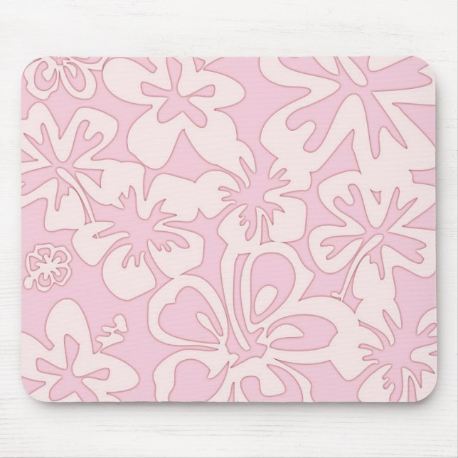 Alfombrilla De Ratón Arte de flores rosadas pastel (Frente)