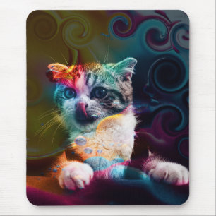 ALFOMBRILLA DE RATÓN ARTE DE GATO COLORIDO DIVERTIDO DE MODA