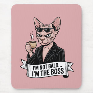 Alfombrilla De Ratón Arte de Gato Sphynx Jefe Café