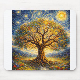 Alfombrilla De Ratón arte de geometría sagrada árbol