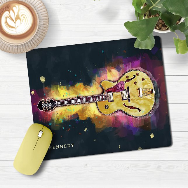 Alfombrilla De Ratón Arte de guitarra rock y rock de banda rodante de G (Cool Rock and Roll Band Guitar Art Mouse Pad)