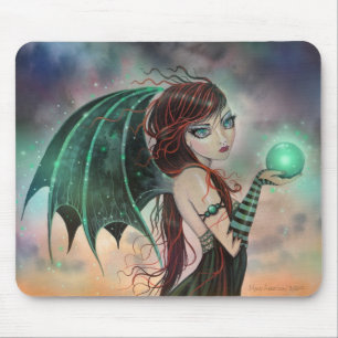 Alfombrilla De Ratón Arte de Hada Vampiro Fantasía Verde