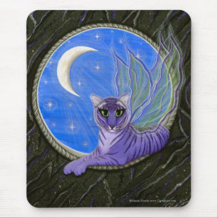 Alfombrilla De Ratón Arte de hadas Mousepad del gato de la fantasía de