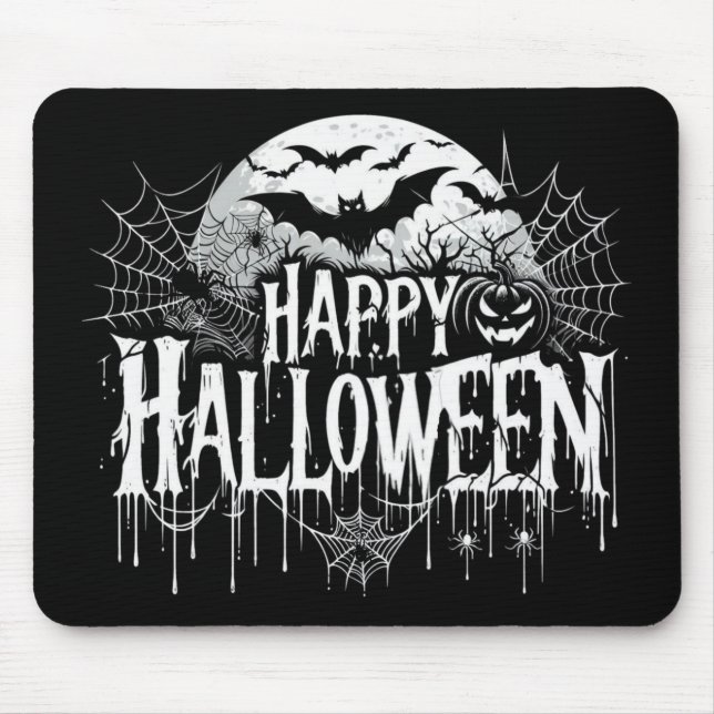 Alfombrilla De Ratón Arte de Halloween feliz (Frente)
