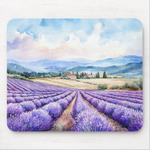Alfombrilla De Ratón Arte de hermosos campos de lavanda