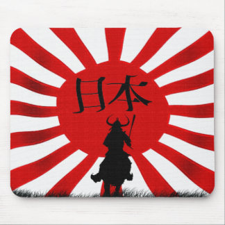Alfombrilla De Ratón Arte de la bandera de guerrero de Samurai