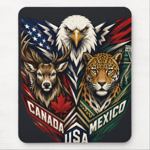 Alfombrilla De Ratón Arte de la naturaleza Águila Ciervo Jaguar