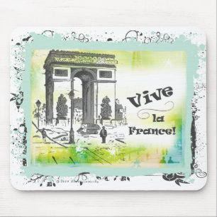 Alfombrilla De Ratón Arte de L'Arc de Triomphe Collage