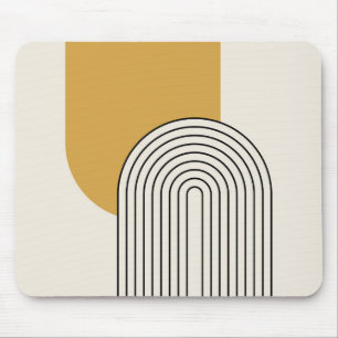 Alfombrilla De Ratón Arte de línea de estilo Mid Century con arco de co