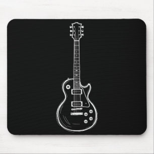 Alfombrilla De Ratón Arte de línea de guitarra minimalista Amante de la