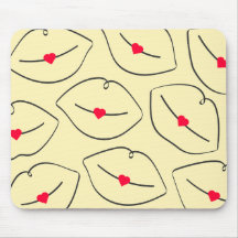 Arte de línea minimalista moderna labios amarillo 