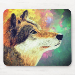 Alfombrilla De Ratón Arte de lobo hermoso