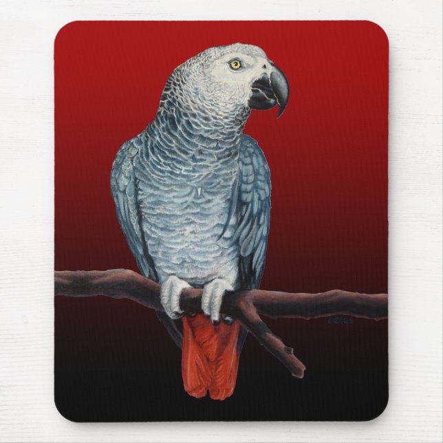 Alfombrilla De Ratón Arte de loro Mousepad Regalos de loro gris african (Frente)