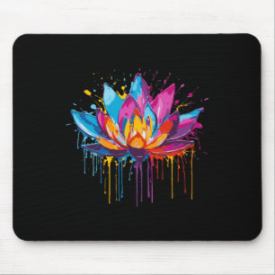 Alfombrilla De Ratón Arte de Loto, Salpicaduras de Pintura, Yoga