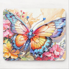 Alfombrilla De Ratón Arte de mariposa vintage colorido