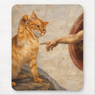 Alfombrilla De Ratón Arte de meme de gato divertido Creación de Adán co