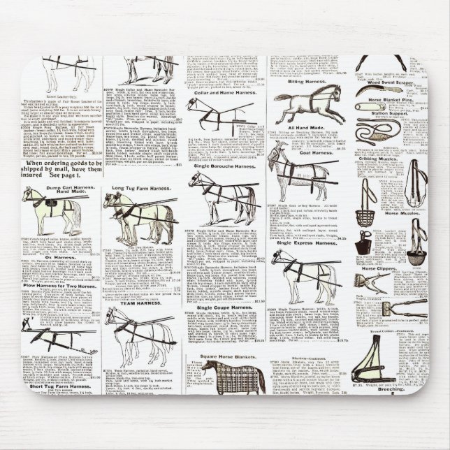 Alfombrilla De Ratón Arte de periódicos de publicidad de antigüedades d (Frente)