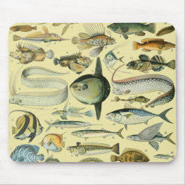Alfombrilla De Ratón Arte de pesca científica de peces de época