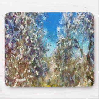 Alfombrilla De Ratón Arte de Pointillismo en árbol de almendras de prim