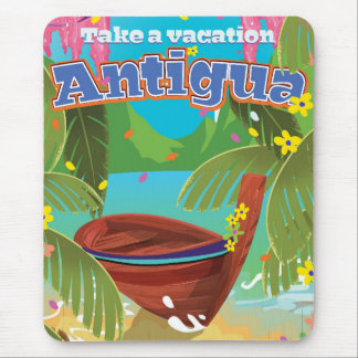 Alfombrilla De Ratón Arte de póster de viaje vintage de la isla de Anti
