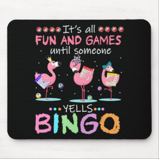 Alfombrilla De Ratón Arte de regalos divertidos de Bingo Flamingo Rosa