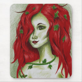 Alfombrilla De Ratón Arte de retrato de mujer fantástica sexy pelirroja