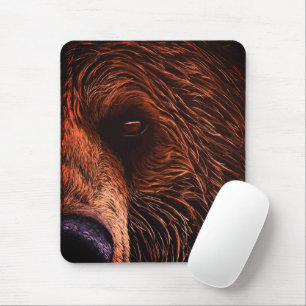 Alfombrilla De Ratón Arte de retrato de oso majestuoso: animal salvaje 